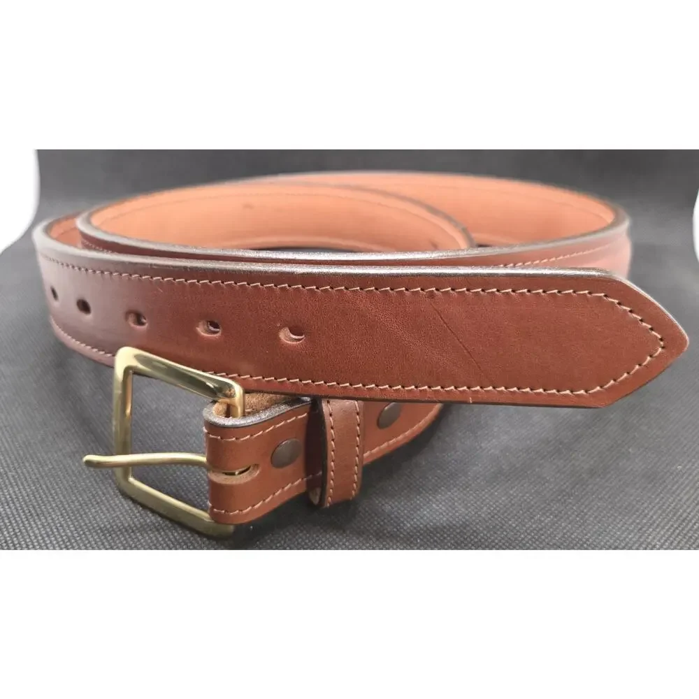 Buffalo Billfold Co Shrunken Bison Leather Belt Sz 48 x 1.25